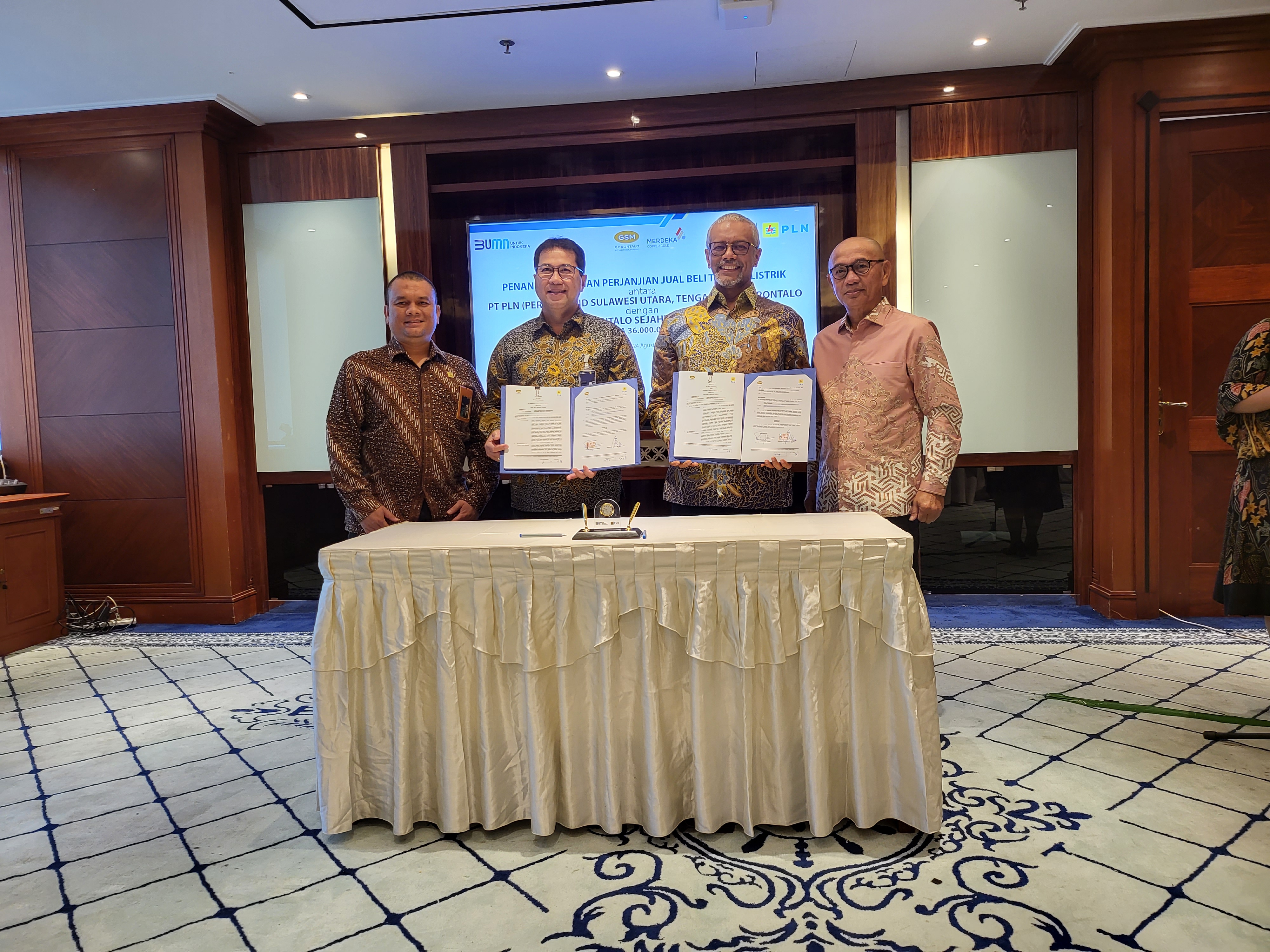 PT Merdeka Copper Gold tbk signed an agreement to purchase 36 megawatts of electricity for the development of the Pani Gold Project.